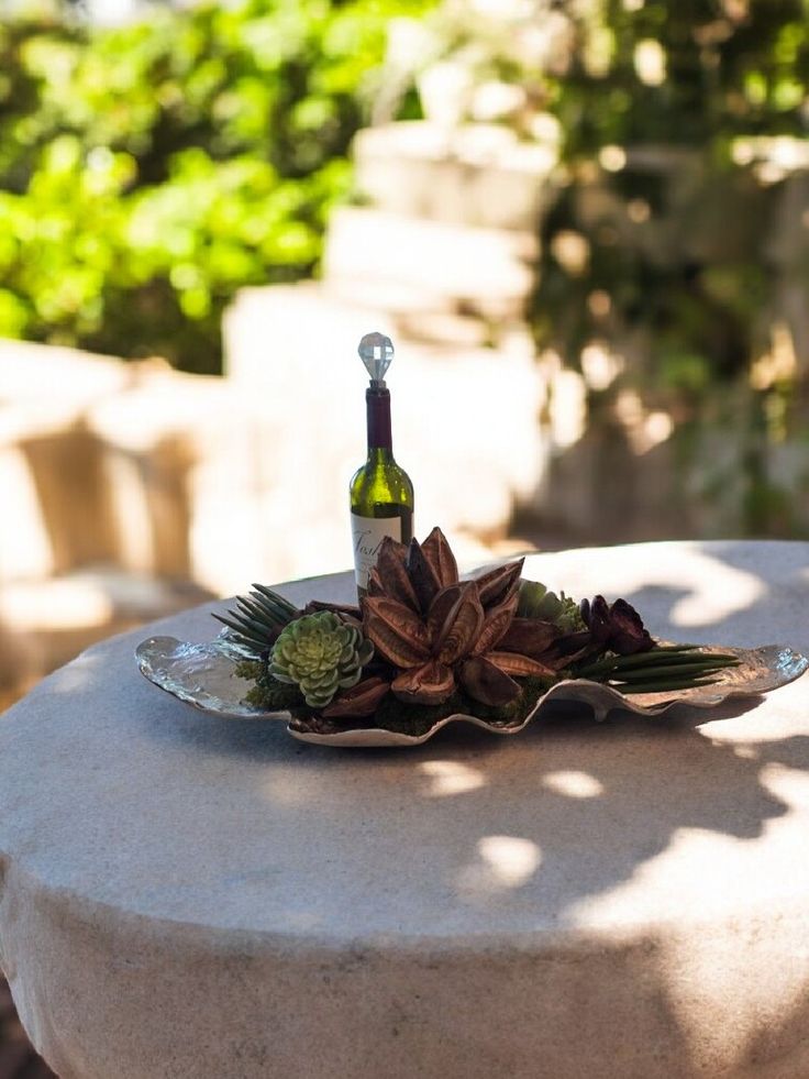 SOLD Pate- Elegant Silver tray with Succulents
