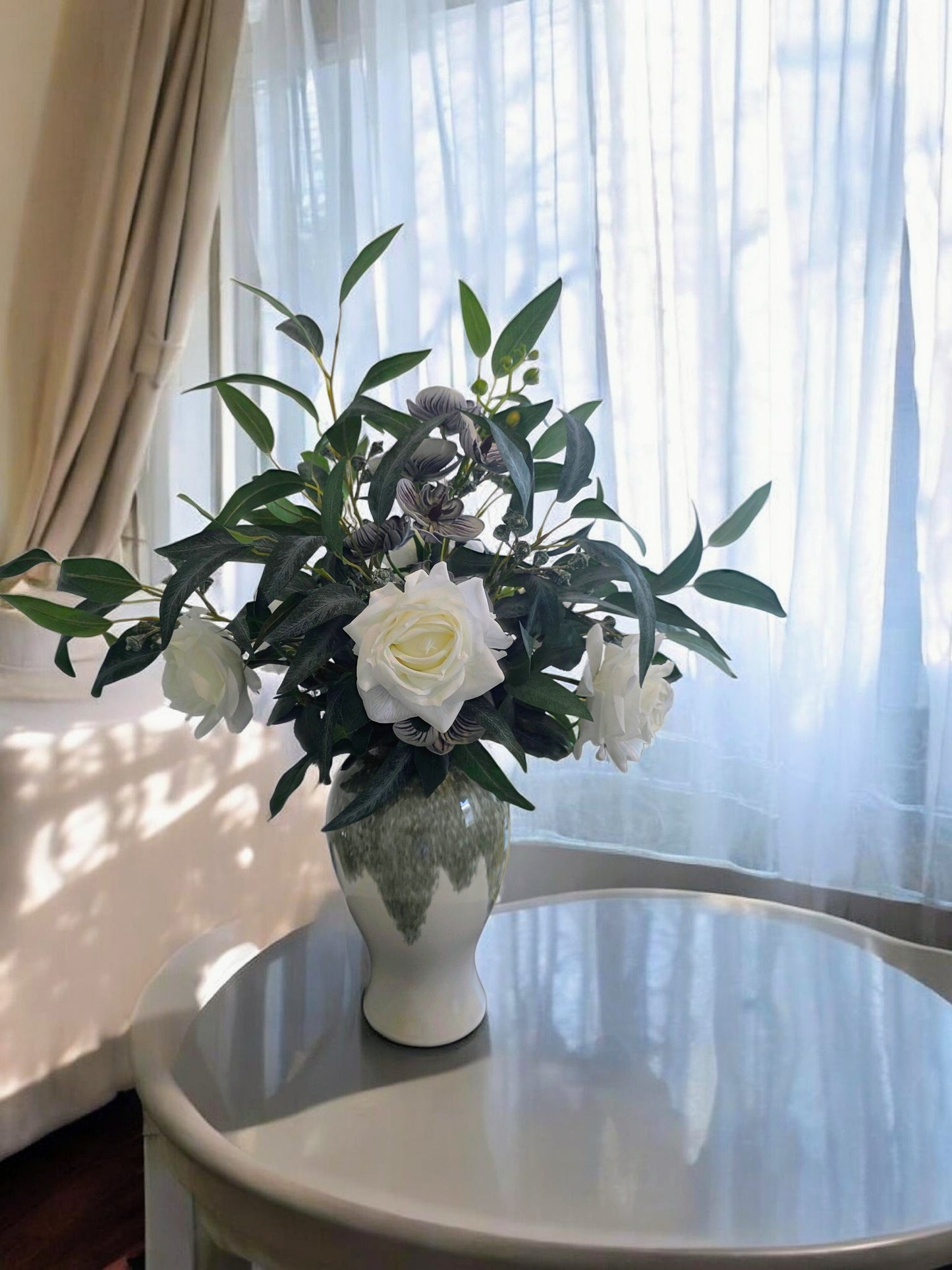 White Real Touch Roses