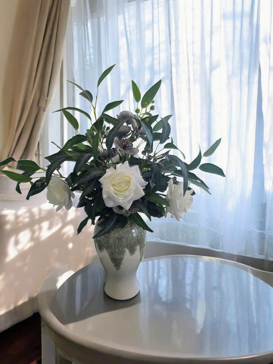 White Real Touch Roses