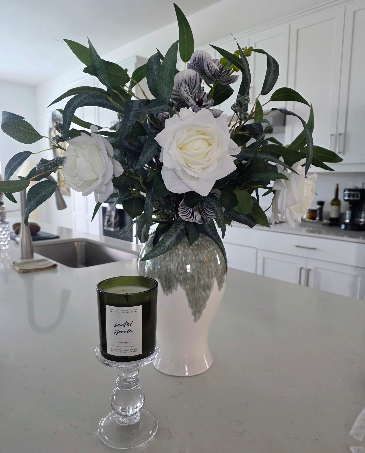 White Real Touch Roses