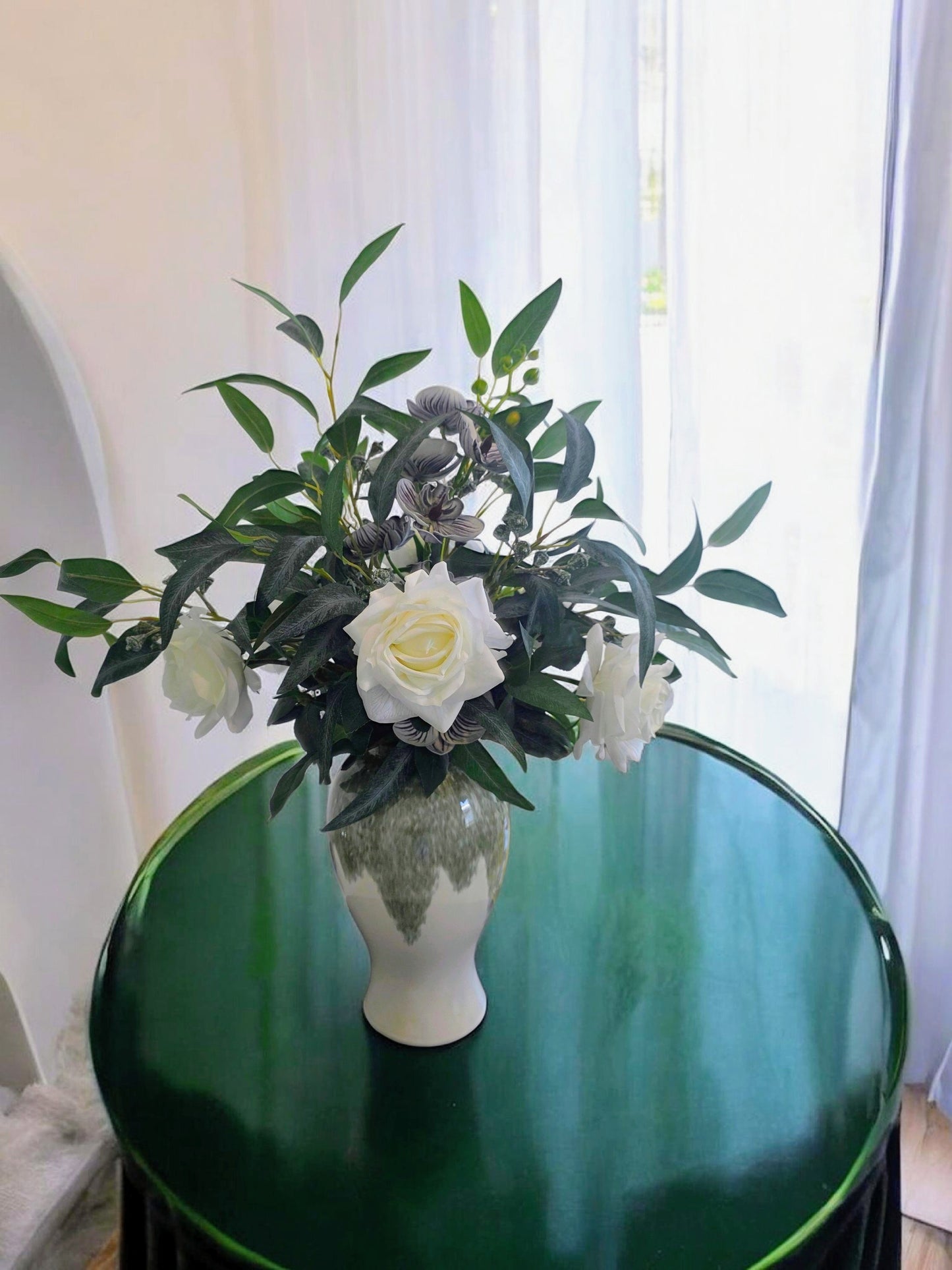 White Real Touch Roses