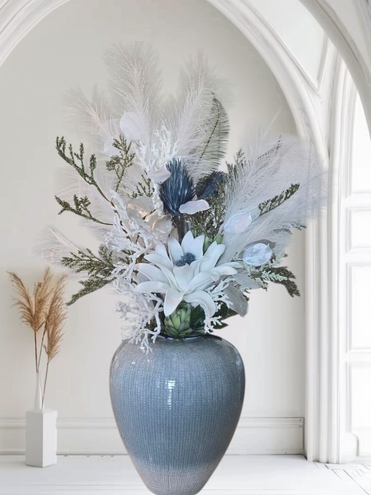 Blue Ceramic Vase with Elegance