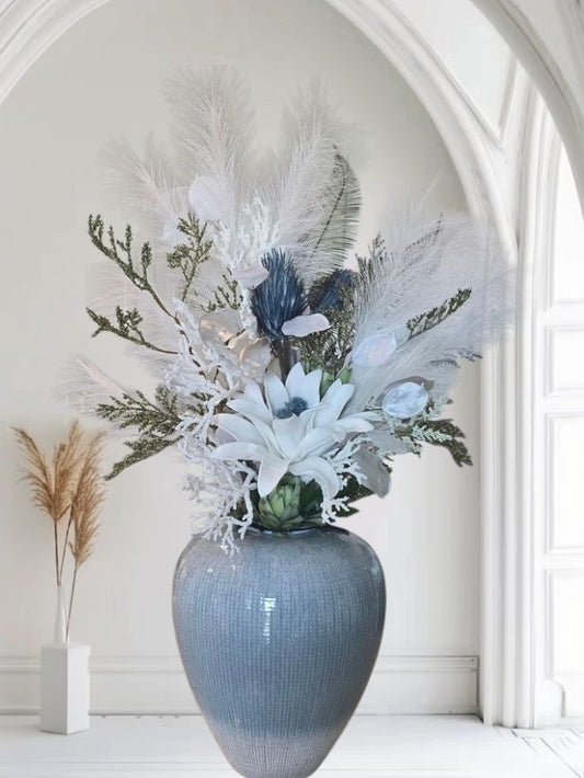 Blue Ceramic Vase with Elegance